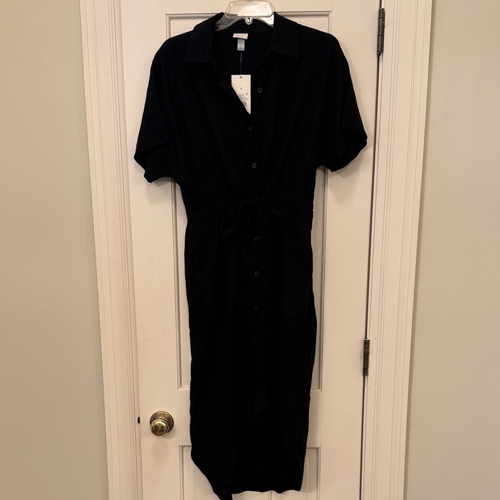 A New Day Classic Black Button-Up Dress